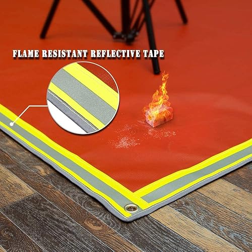 Miniatura 4 de Cumberbatch Tapete para hoguera de 39 x 39 pulgadas, tapete ignífugo, resistente al fuego para parrilla al aire libre, protege terraza, patio,