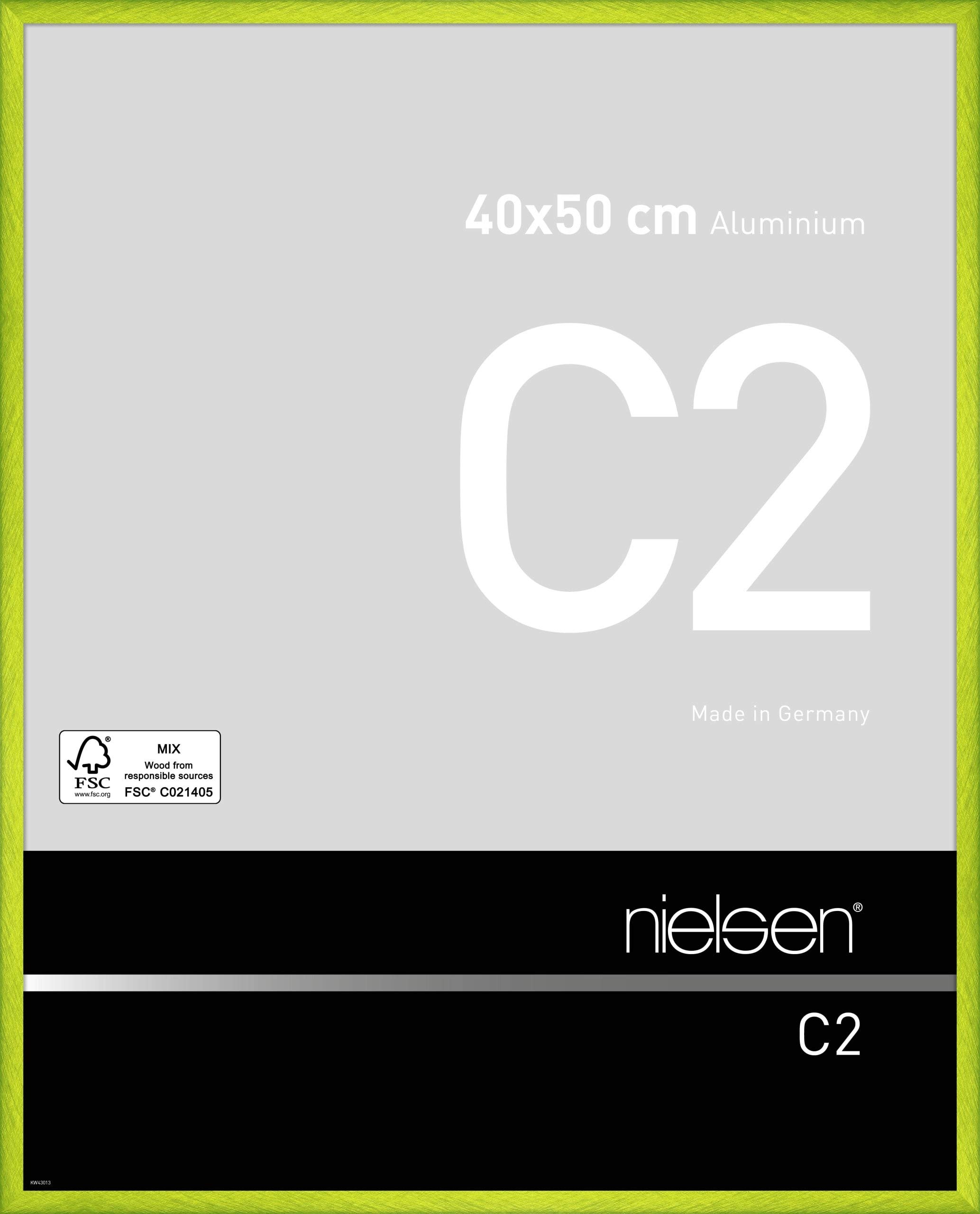 Cadre photo C2 Nielsen aluminium vert cyber 40x50 cm mural