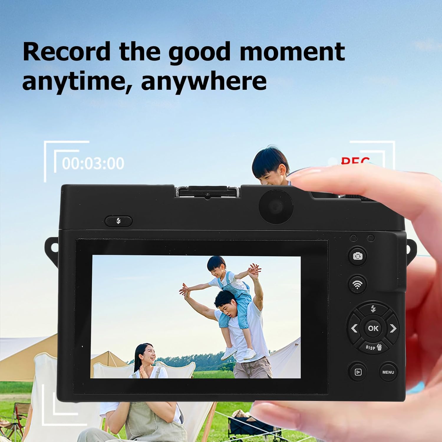 4K Digital Camera, 75MP UHD 3 Inch LCD Screen Point and Shoot Camara with Flash, 18X Digital Zoom Compact Vlog Travel Camara for Photography (Black) - Image 6