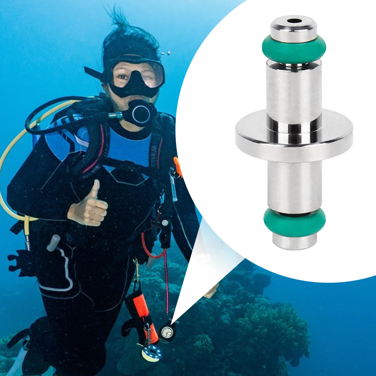 Tauchen Swivel Spool - Hochdruckmesser-Adapter, Sport Gear Connector | Druckrolle für Sicherheitsüberwachung, kompaktes Tauchmontagewerkzeug für tiefe Wasseraufnahme von Navigationsausfo