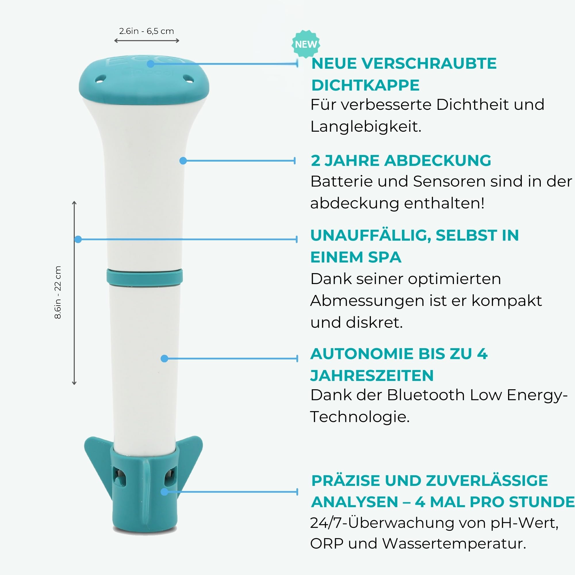EcO Start - Analyseur De Traitement De L’Eau pour Piscine Et Spa (EcO Start Only)
