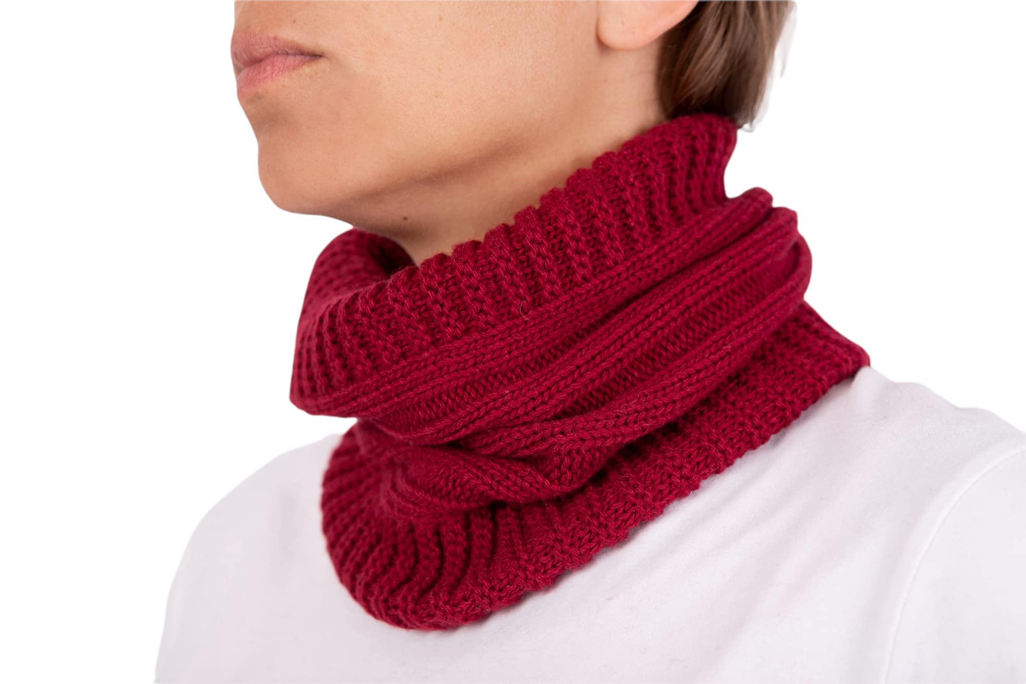 Pashmina - Braga de cuello mixto de cachemir para hombre y mujer, fabricada en Italia, unisex, de lana merina, color negro, gris, blanco y beige, burdeos, Talla única