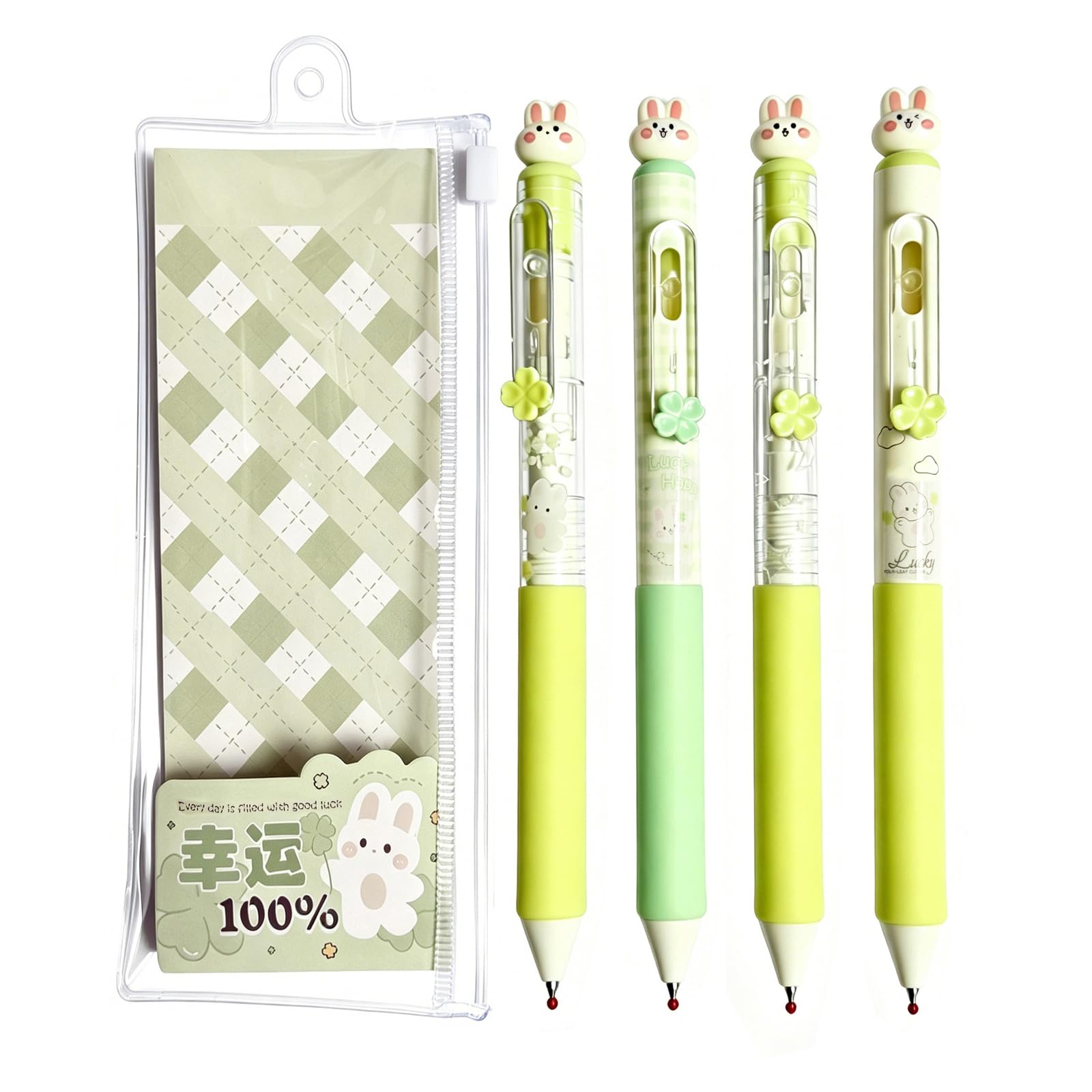 4-pak długopisów żelowych Cute Lucky Bunny czarny atrament 0,5