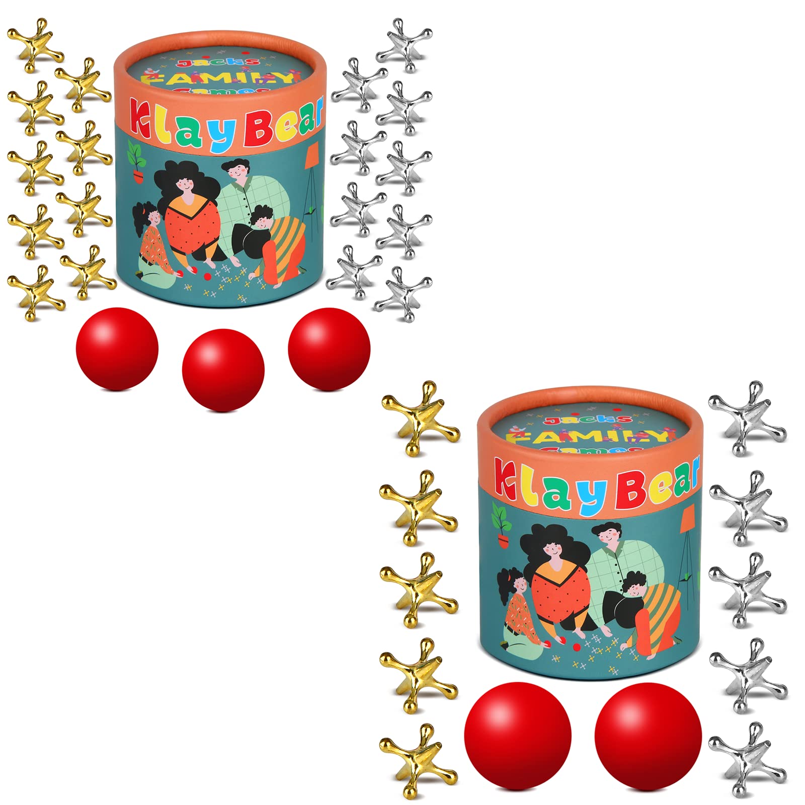 Amazon.com: KlayBear Jacks Game with Ball, Retro Vintage Jax Game