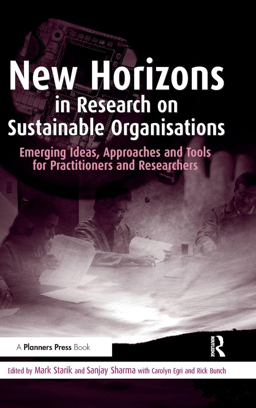 Buy New Horizons in Research on Sustainable Organisations: Emerging Ideas, Approaches and Tools for Practitioners and Researchers — BookShops.in
