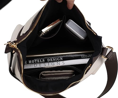 Miniatura 5 de MKF Collection Bolsos de hombro para mujer, bolso cruzado de cuero vegano, bolso de mano con asa superior