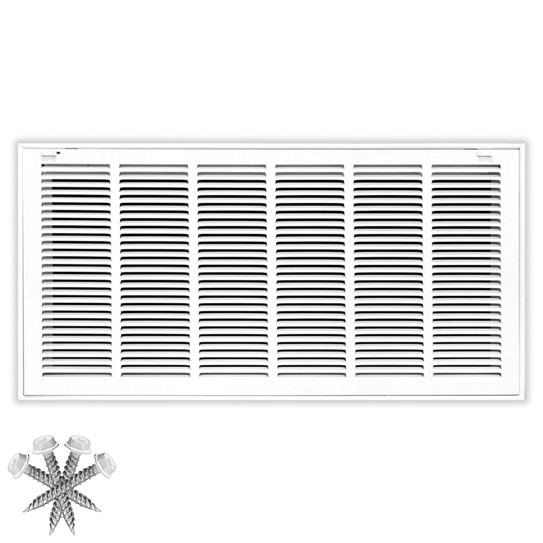 30x14 Return Air Vent Cover Grille for Wall or Ceiling Duct Opening - 1" Filter Compatible - Removable Flat Stamped Face Air Filter Grill by HVAC