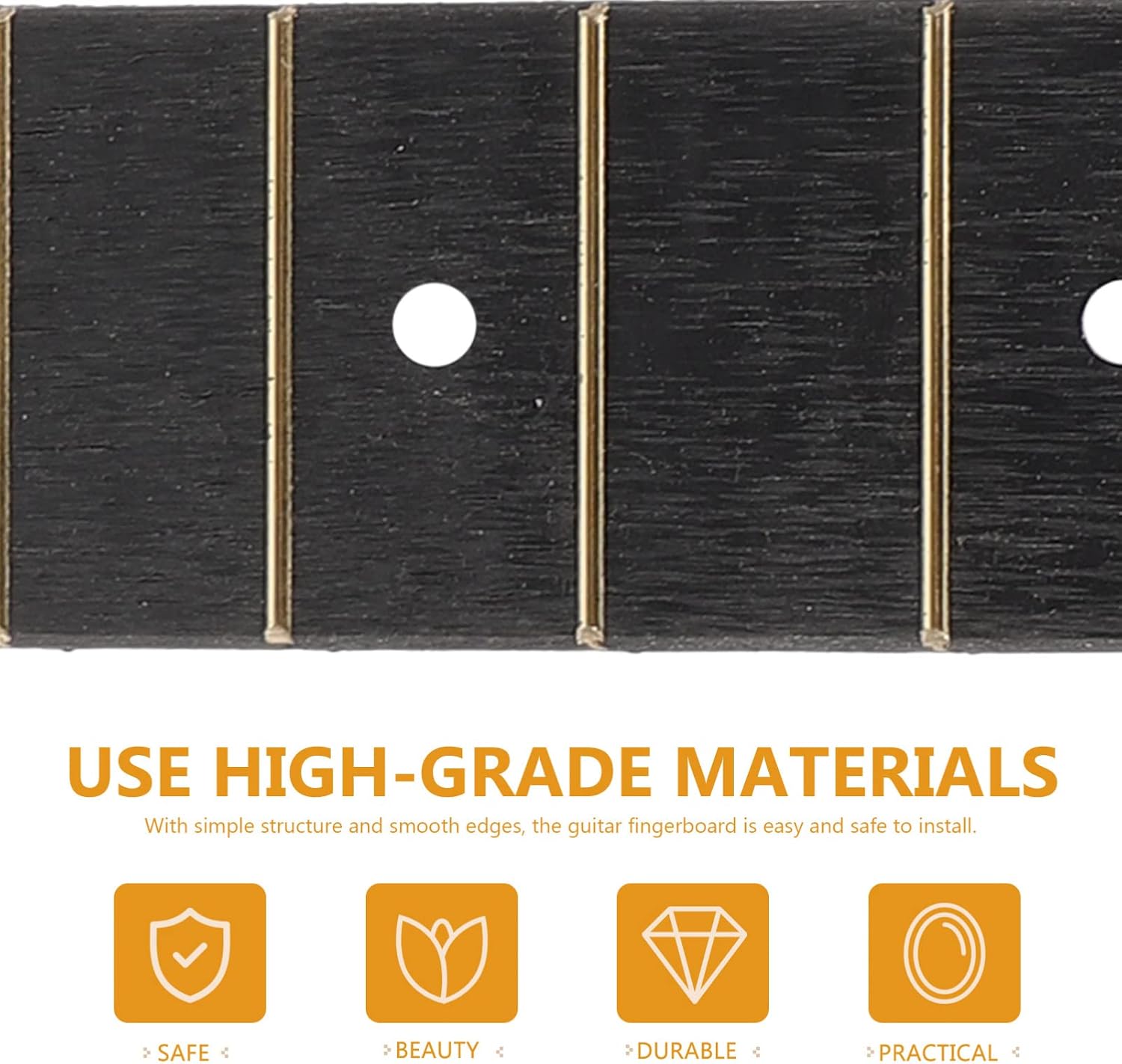 Vaguelly 2pcs Ukulele Replacement Fretboard Acoustic Guitar Fingerboard Easy Installation Material for Guitar Players and Enthusiasts