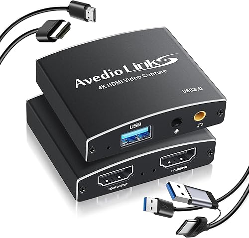 Tarjeta de captura, avedio links Tarjeta de captura de video de audio y video, USB CA 3.0, tarjeta de captura de video 4K a 60Hz HDMI Loop-Out,