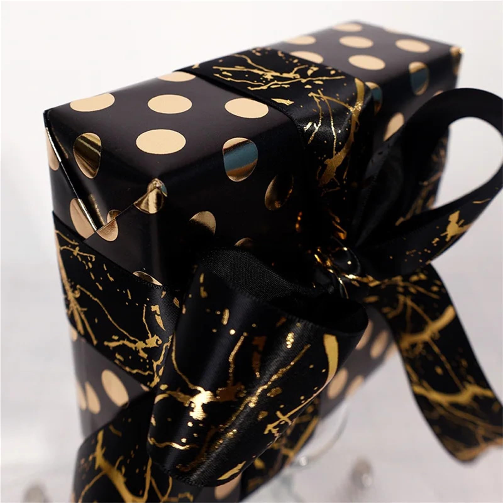 Geschenkpapier 17" x 120" Geschenkpapierrollen, Mehrzweck-Geschenkpapierrolle, Geburtstagsgeschenk, Verpackung, Abschlussfeier, Verlobung(Black B)