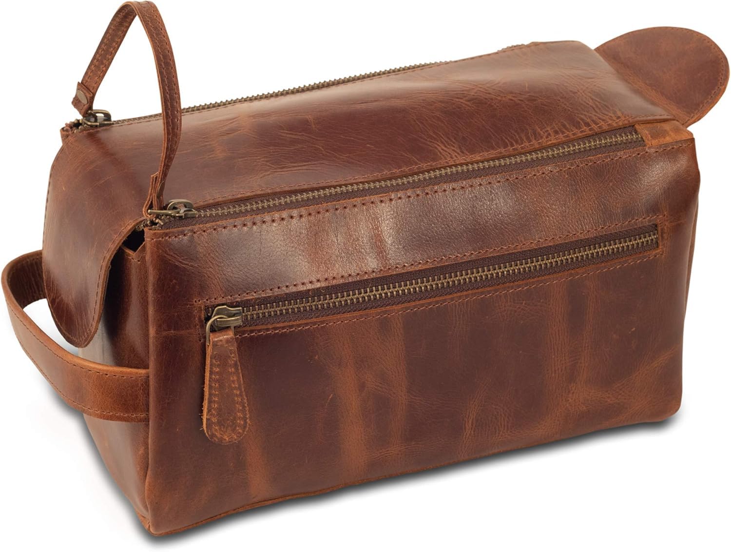 MILITARIA STUFFS Premium Leather Toiletry Bag Travel Kit Unisex,Travel Mens Toiletry Bag,Mens Leather Shaving Bag, Handcrafted Vintage Shaving - Kit (