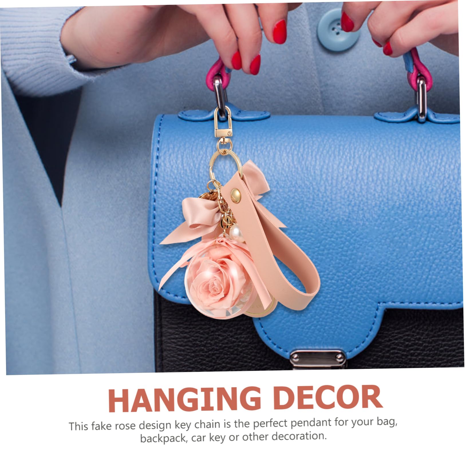 GALPADA 3St konservierter Blumen-Schlüsselanhänger Geldbörse für Mädchen dekorativer Taschenanhänger personalisierte schlüsselanhänger bag charm Ledergeldbörse Geldbörsen tragbar