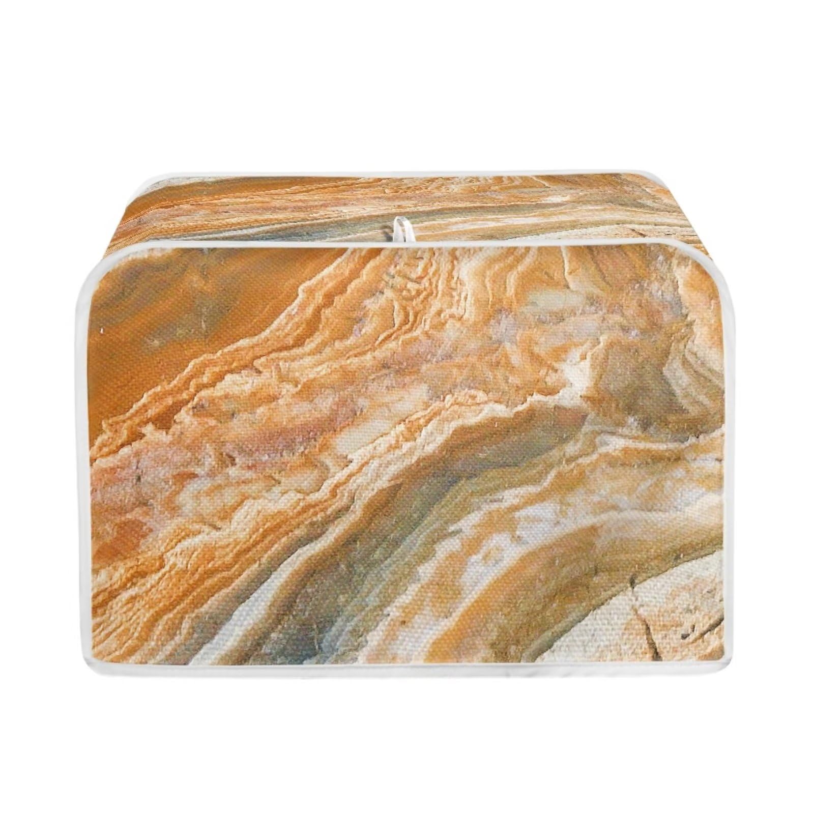 Nopersonality Marble Saffron Toaster Covers 2 Slice, Dustproof Protectors to Keep Clean & Safe Kitchen Accessories Decor Multicolor Bakeware Protector