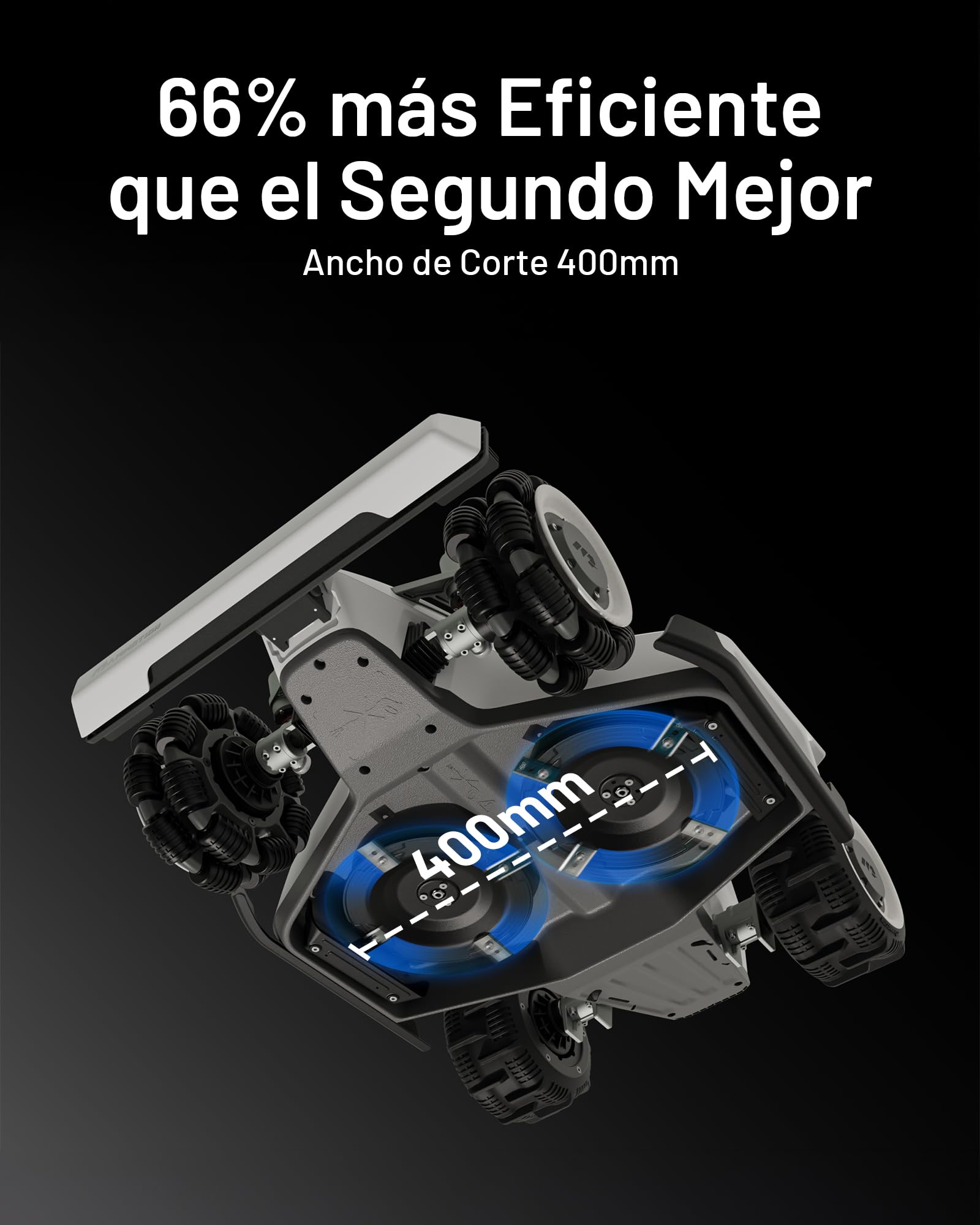 MAMMOTION LUBA 2 AWD 3000 Robot Cortacésped (Versión 2024), Perímetro Libre de Cables para 3000m² de Césped 80% de Pendiente, Tracción en Todas Las Ruedas, Visión 3D y RTK Fusion-Mapping System