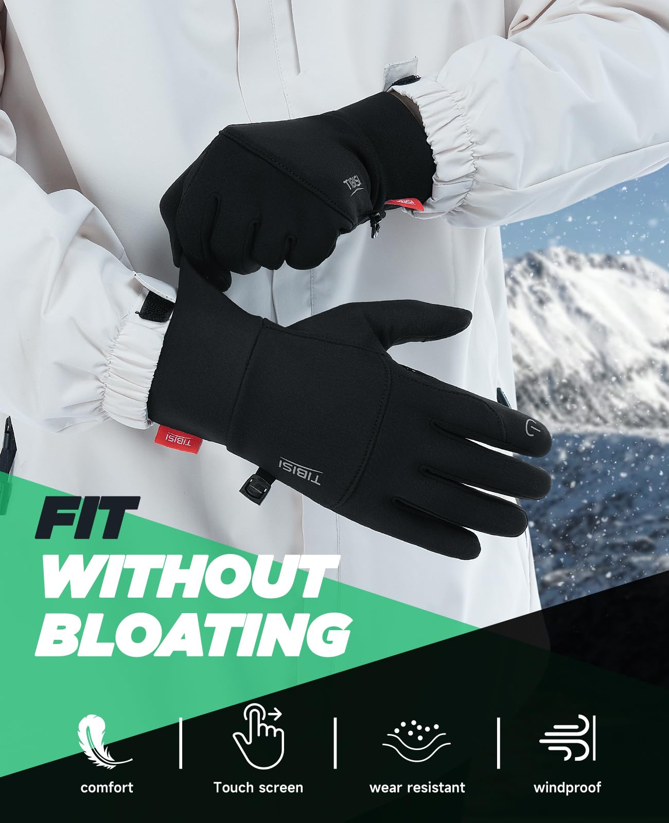 TANSTC Handschuhe Herren Outdoor Winterhandschuhe Damen Skihandschuhe Winter Warm Fahrradhandschuhe Laufhandschuhe Thermohandschuhe
