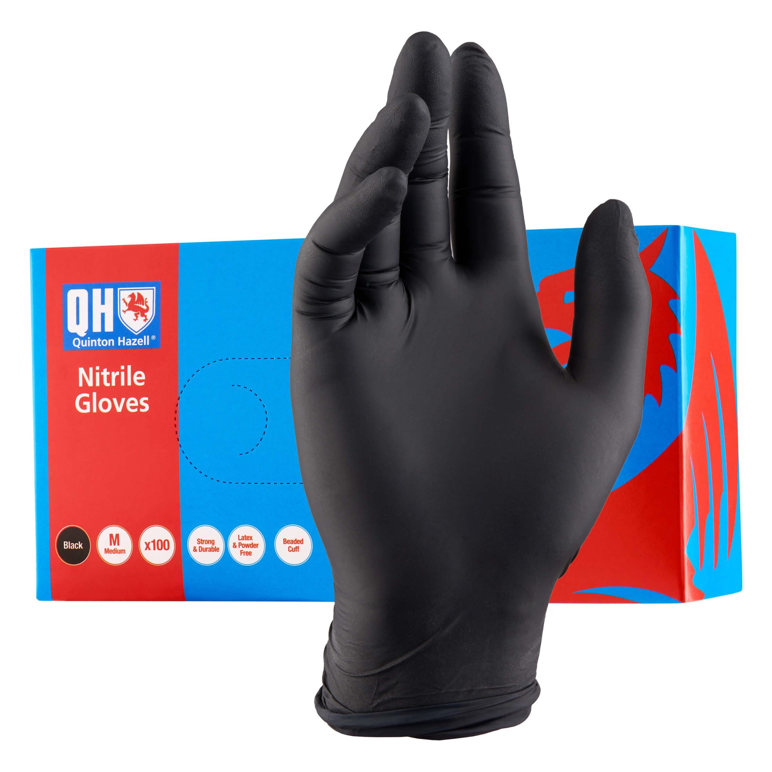 600 Black Disposable Medium Nitrile Gloves Powder Free Latex Free Multi Purpose