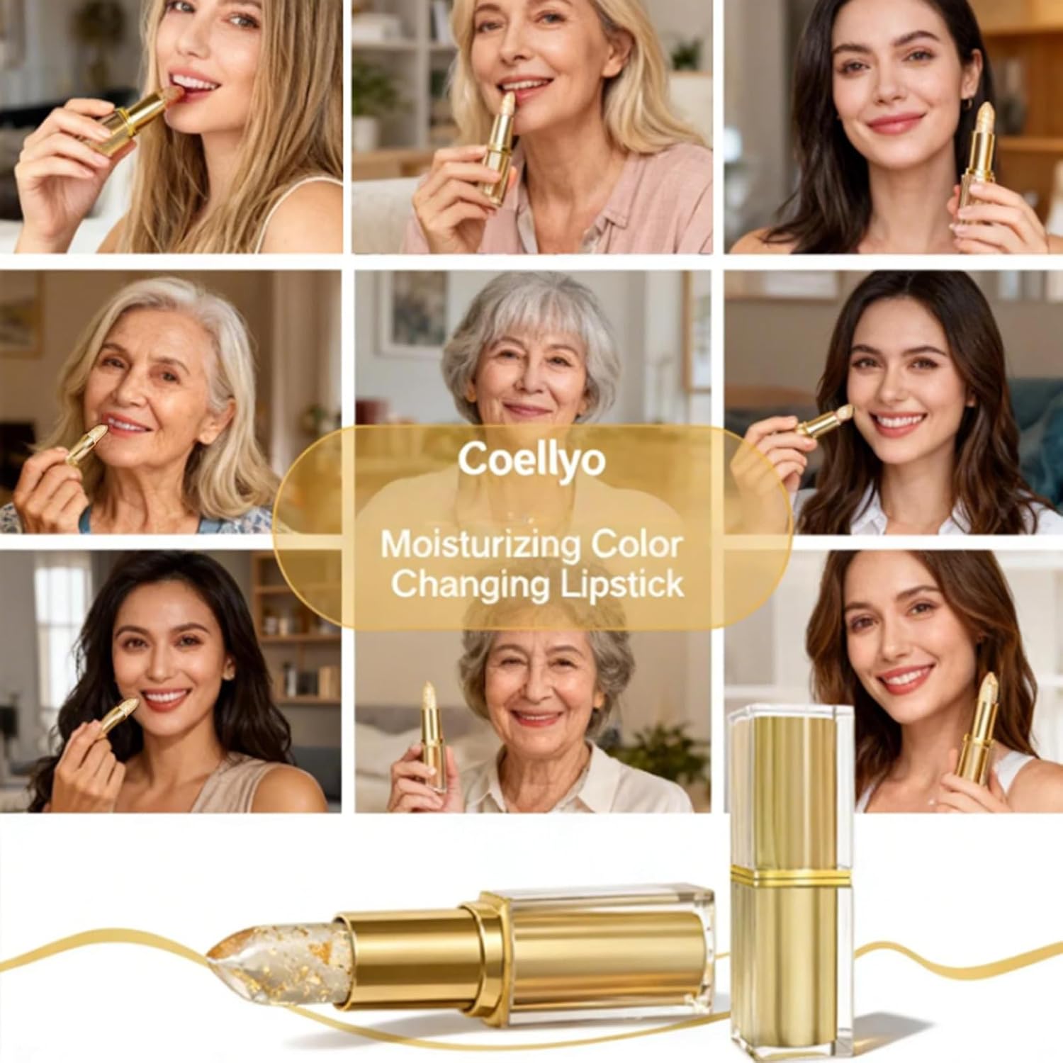 Color Changing Lipstick, Transferproof pH Adjusting Lipstick for Mature Women, Long-Lasting Moisturizing Clear Lip Stick Changes Color (2 Pcs)