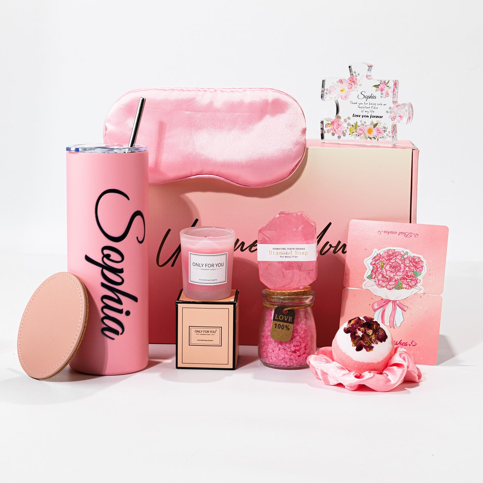 Geschenk für Frauen, Rosenduft Geschenkset mit, perfekt für Geburtstag, Weihnachten, Muttertag & Valentinstag - Geburtstagsgeschen Für Frauen, Personalisierter Becher, Puzzle