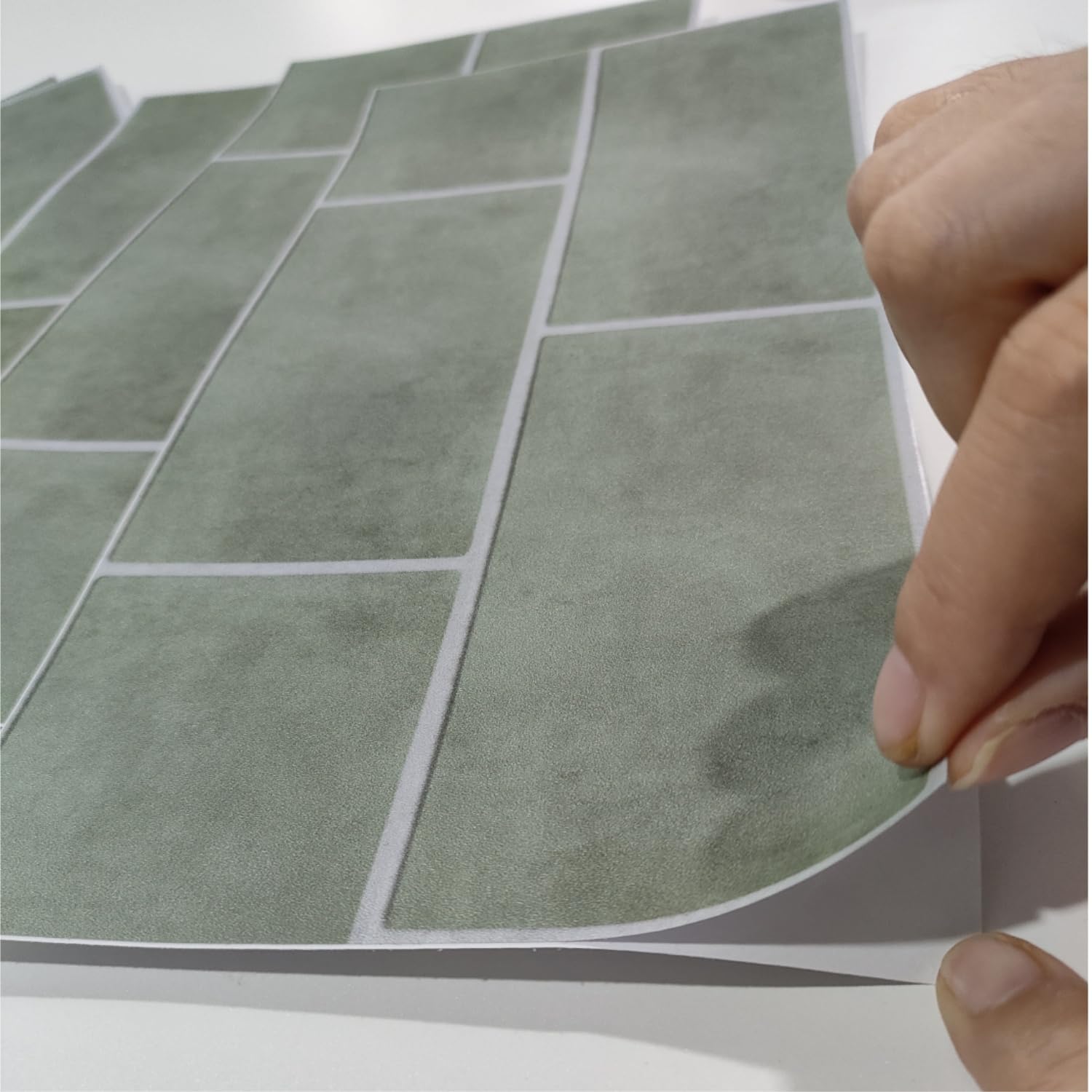 Neukids 36 azulejos adhesivos verdes salvia para cocina y baño, autoadhesivos, azulejos para pegar, adhesivos verdes, azulejos adhesivos para pared, cocina, baño, lavandería, caravanas, remolques de