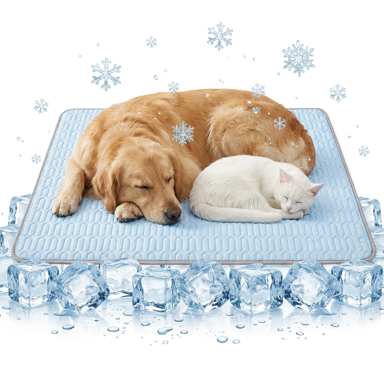WonHey Dog Cooling Mat, Cooling Mat for Dogs, Cool Mat for Dogs and Cats, Pet Cooling Mat Large Size 70x100 cm Surface for Indoor and Outdoor Use