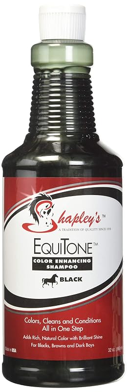 Shampoo e Condicionador para Pelagem de Cavalos Preto Shapley's Equitone ET-B 32 OZ DS 624 g