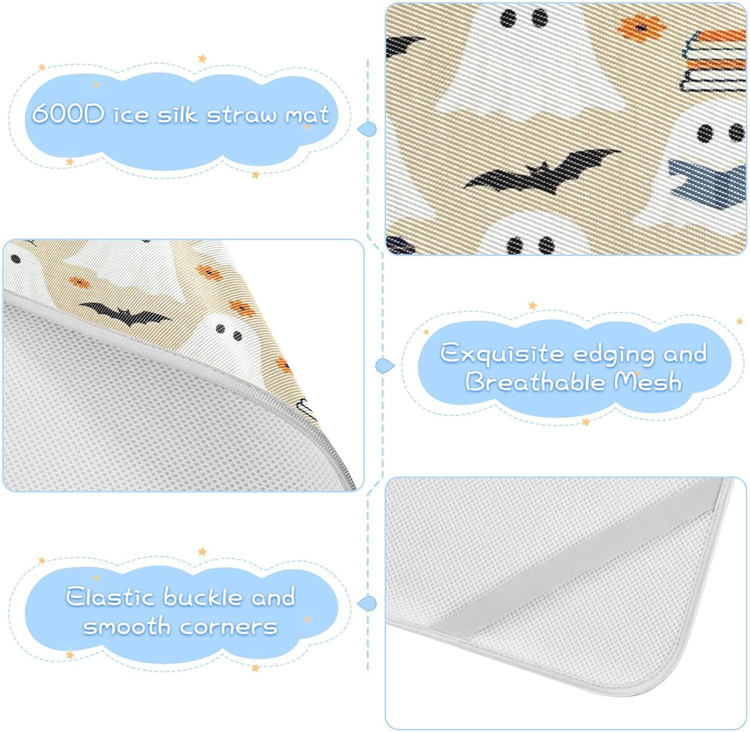 Cooling Baby Mattress Protector Pads 28" x 52" Reusable Retro Teacher Halloween Ghosts Pads for Bed Washable for Baby&Toddler