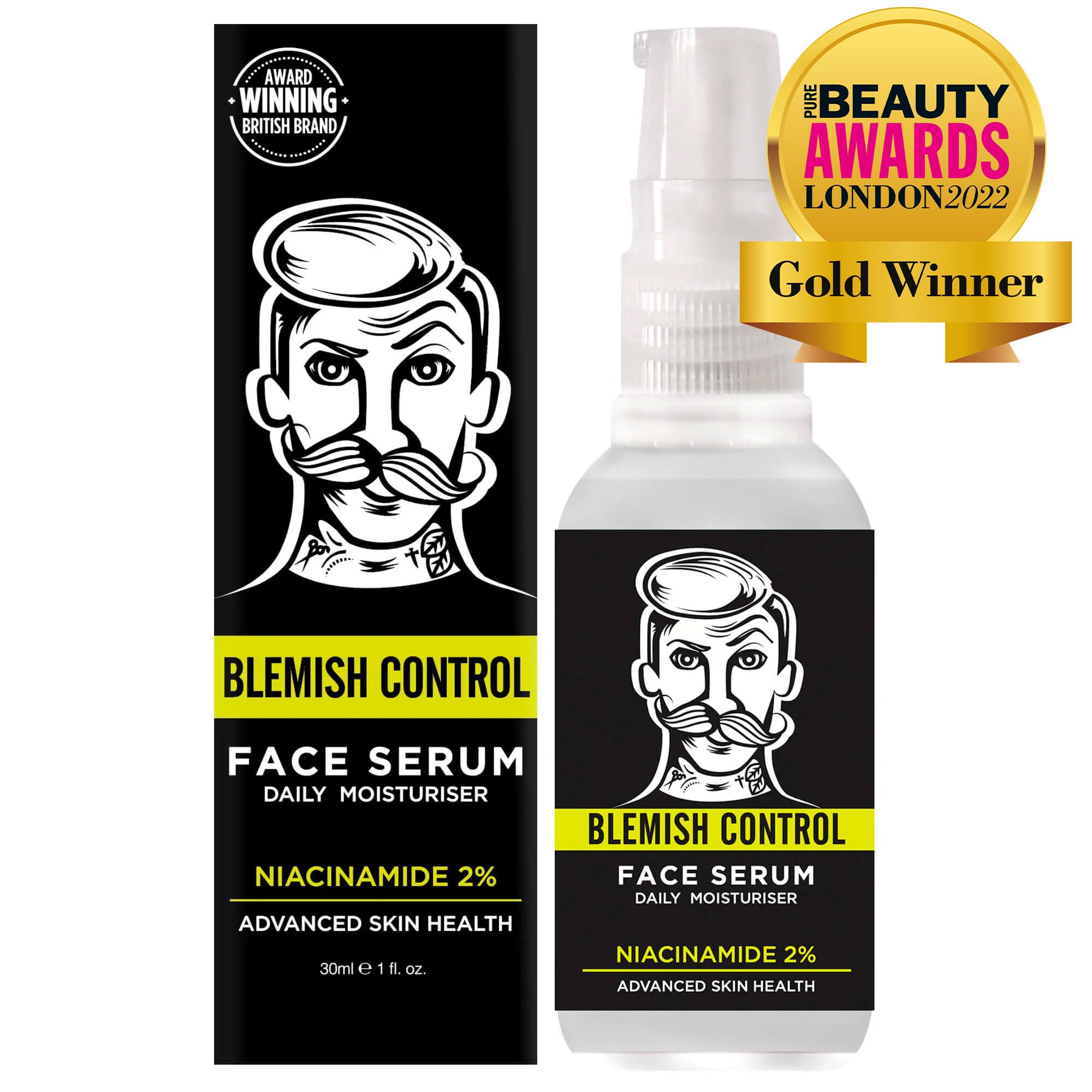 BARBER PRO BLEMISH CONTROL DUO 2-in-1 Mens Face Mask & Serum Prevent Breakouts & Improve Skin Texture Cica & Niacinamide Natural Vegan Skincare 100% Biodegradable Multi Award Winning Brand - Image 3