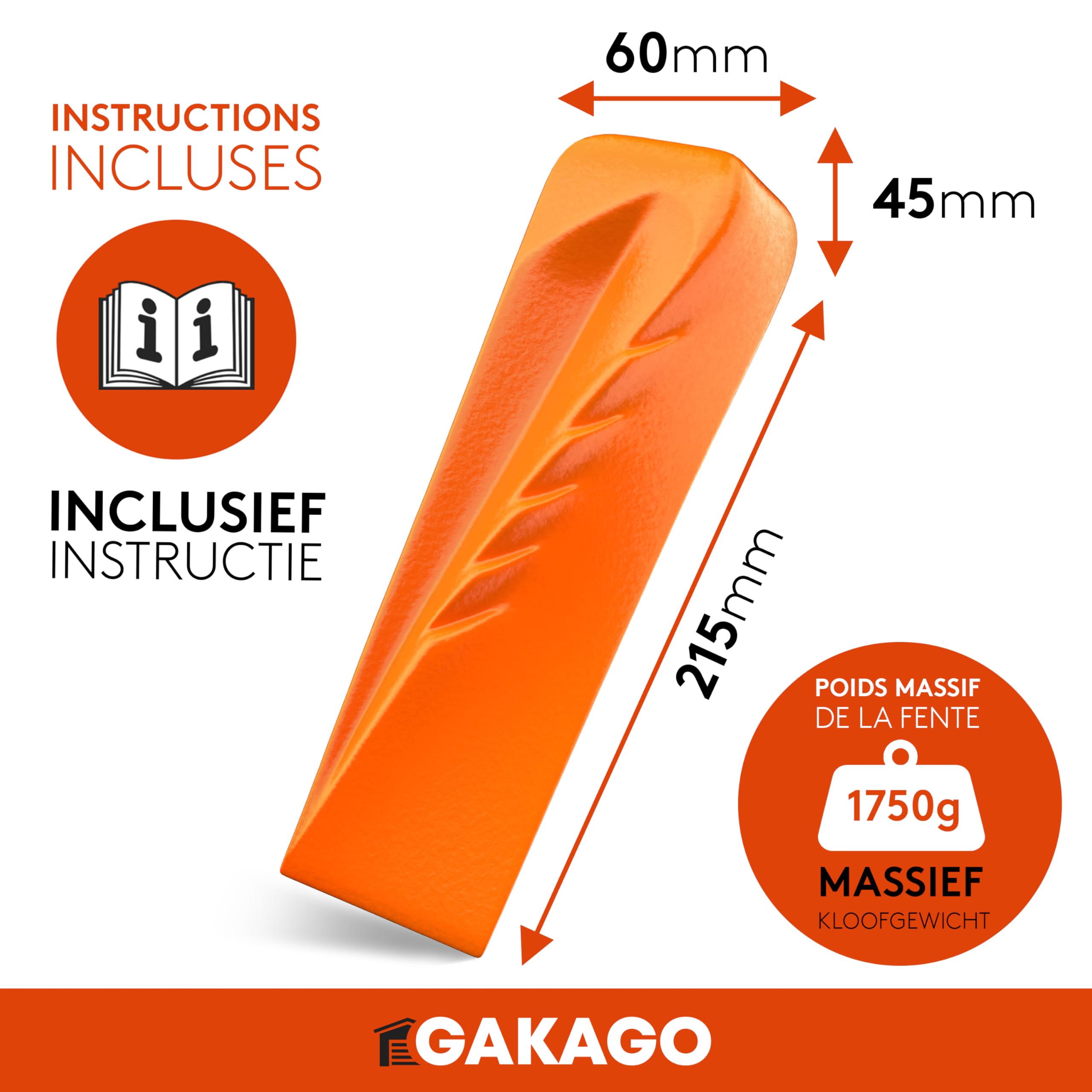 GEOLIA - Cale De Fendage - Acier - 2,5 Kg
