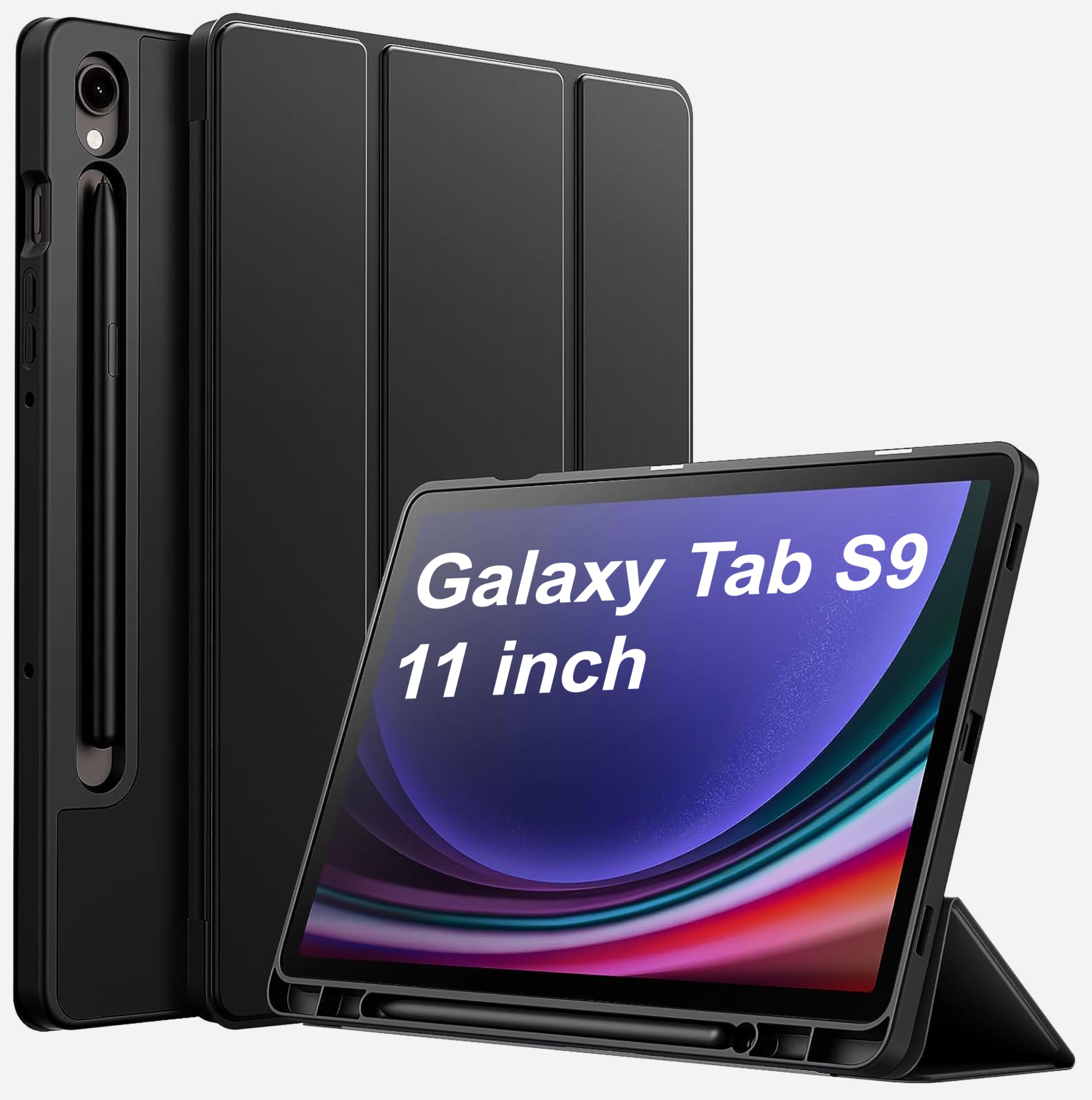 TGK Smart Flexible with Pencil Holder Trifold Back Flip Stand Case Cover for Samsung Galaxy Tab S9 11 inch Black (B0CSDYB8M9) Amazon Price History, Amazon Price Tracker