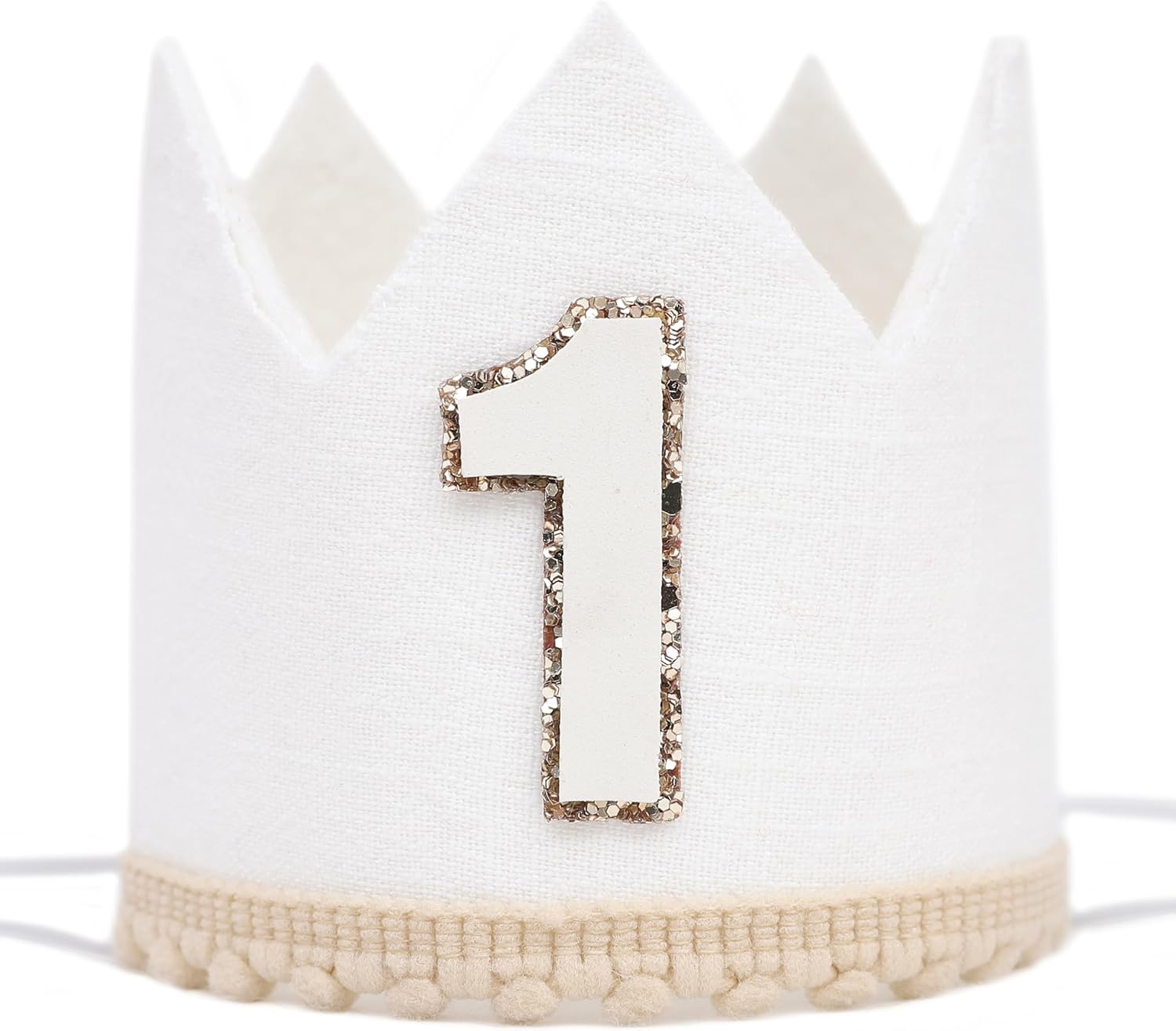 Simple 1st Birthday Party Crown - Classic First Birthday Hat, Unisex One Birthday Decor for Photo Props