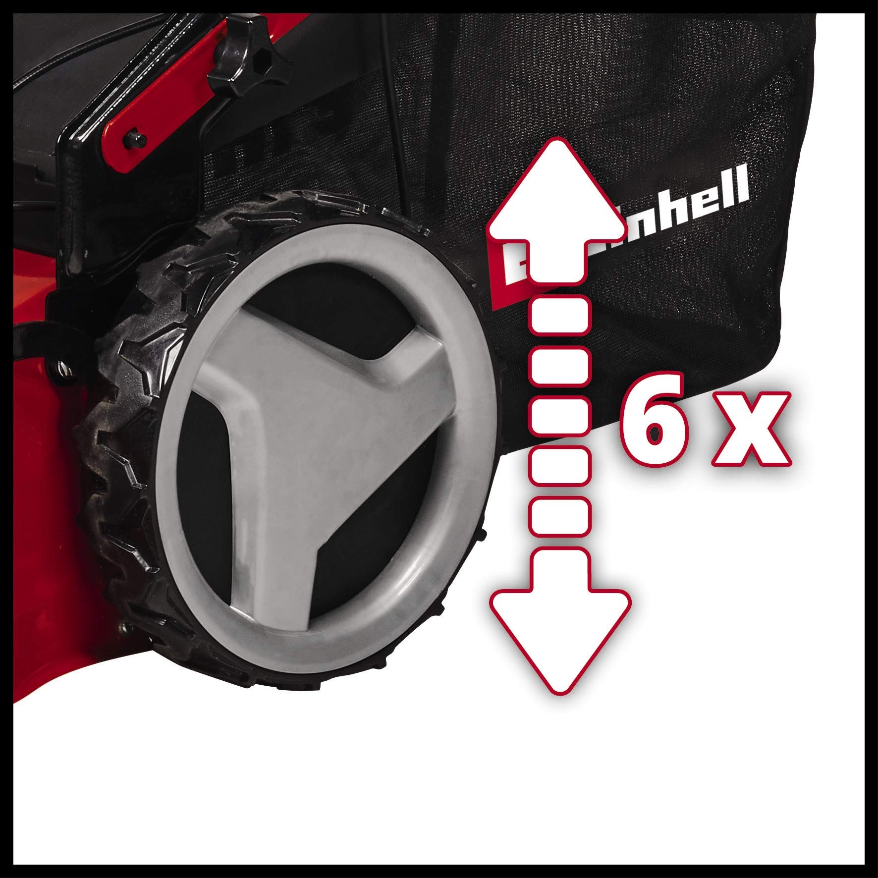 Einhell Cortacésped de Gasolina GC-PM 51/3 S HW (2,7 kW, accionamiento de Rueda Trasera desconectable, regulación de Altura de Corte Central de 6 Niveles, Bolsa colectora de Hierba de 70 L)