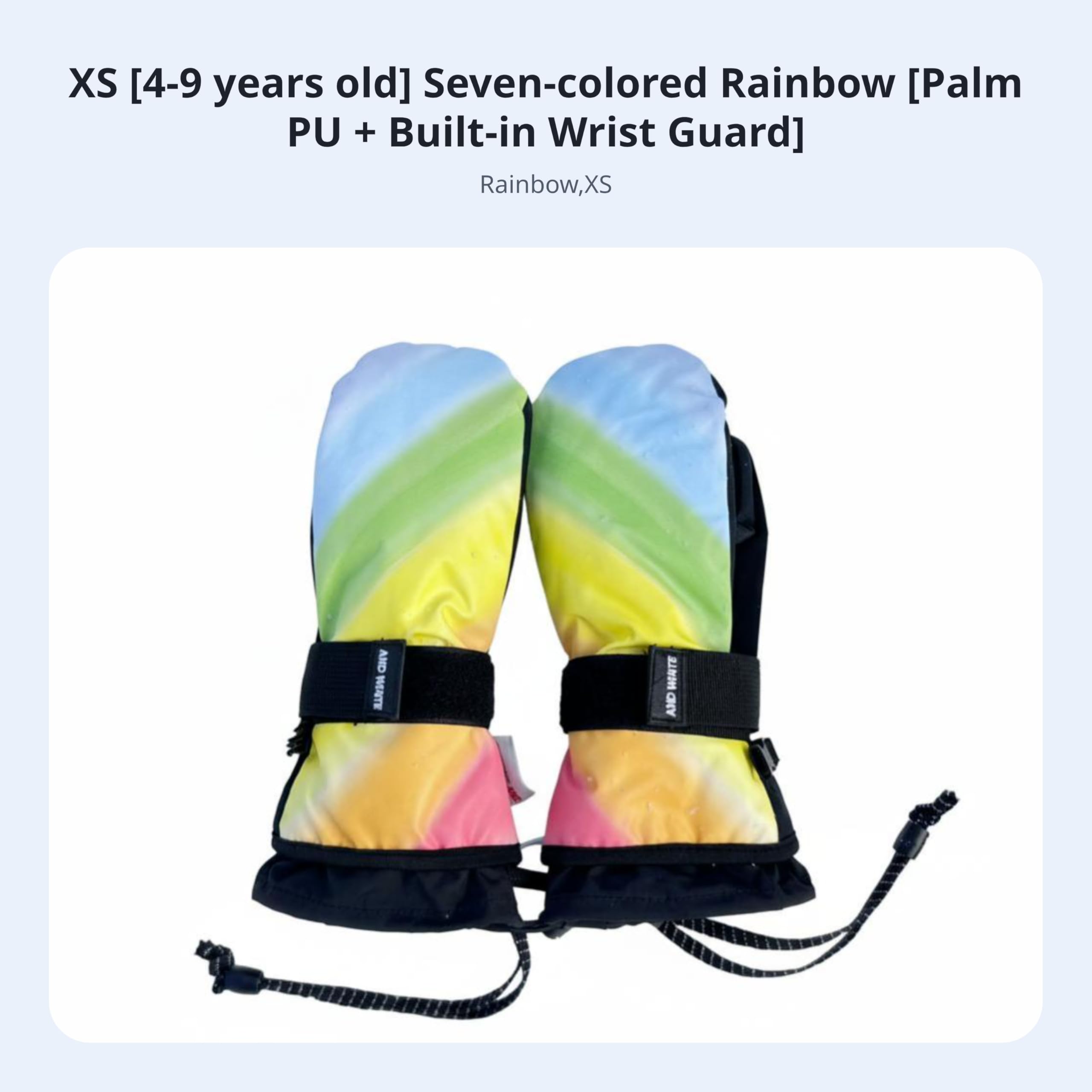 Guanti Invernali Bambini XS, Impermeabili e Protettivi, per Ciclismo, Sci, Outdoor, Arcobaleno