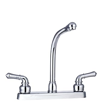 Dura Faucet Kitchen Faucet for RV - Hi-Rise with Classical Levers for Recreation Vehicles, Motorhomes, 5th Wheel, and Trailer (Chrome)