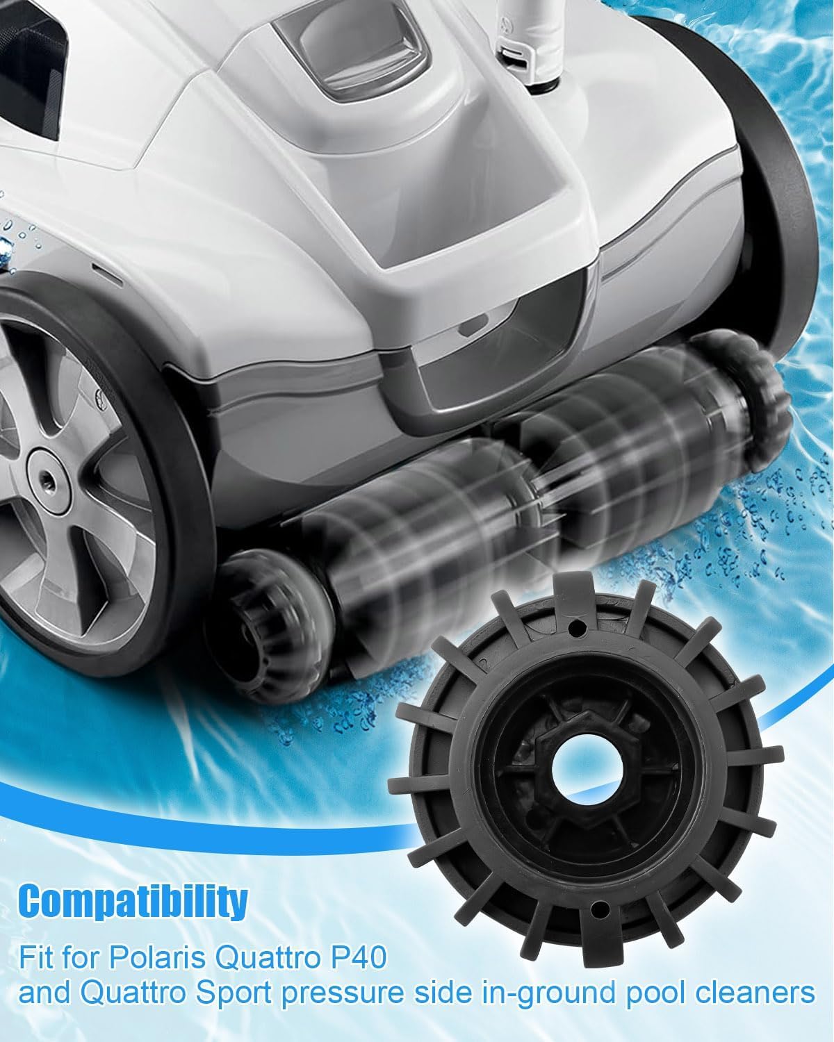 Cepillo lateral de repuesto R0838300 para Polaris Quattro P40 Sport en el suelo, limpiador automático de piscina, 2 unidades