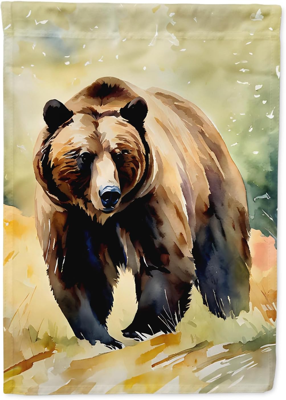 Caroline's Treasures Grizzly Bear House Flag Large Porch Sleeve Pole Decorative Outside Yard Banner Artwork Wall Hanging, Polyester, House Size, Multicolor