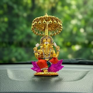 Premium Golden Ganesh Car Dashboard Idol | Decorative Ganpati Murti for Car, Home & Office | Vastu & Spiritual Gift Item Price In India
