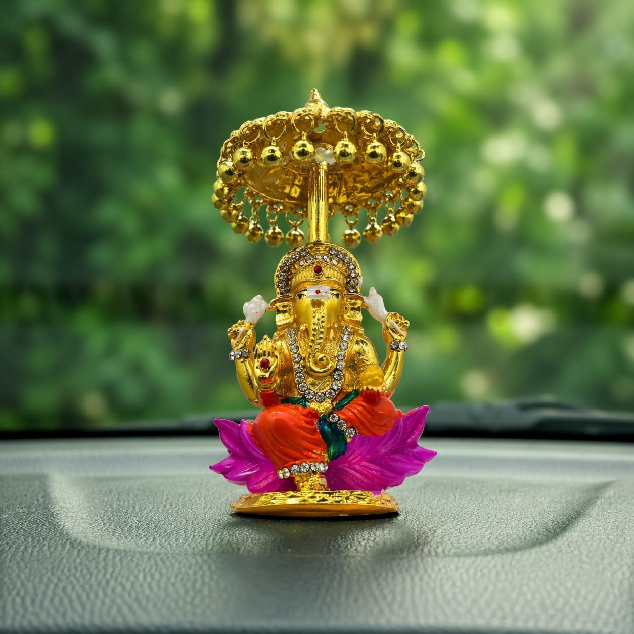 Premium Golden Ganesh Car Dashboard Idol | Decorative Ganpati Murti for Car, Home & Office | Vastu & Spiritual Gift Item - Review, Price and Buying Guide