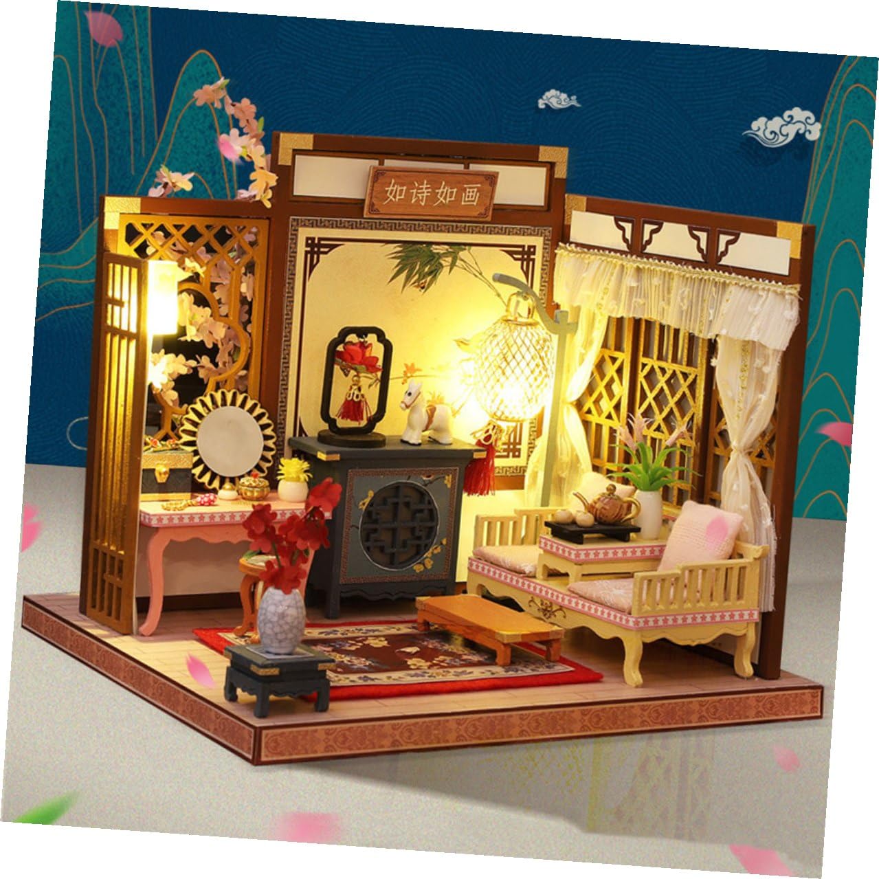 Casa in Miniatura Kit per Casa Decorativa Fai da Te Resistente all Usura Materiale di Buona Qualità