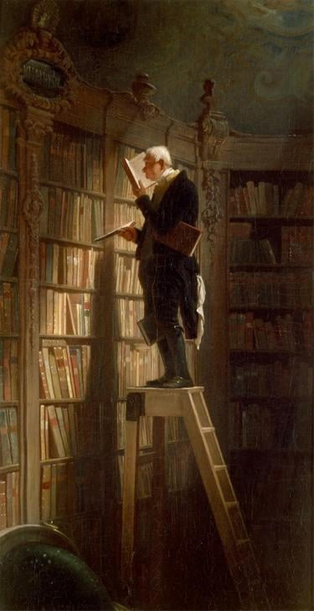 ARTXLXXBN Famous Painting Art Wall Decor Abstract Art Picture The Bookworm by Carl Spitzweg Animal Pictures for Home Decor 60x90cm