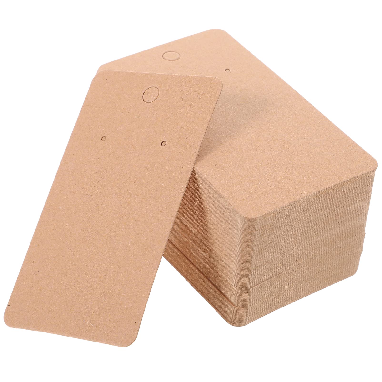 Milisten Brown 400Pcs Kraft Paper Earring Cards Holder 3.54X1.97in Blank Display Cards For Ear Studs Jewelry Storage And Handmade Accessories Packaging