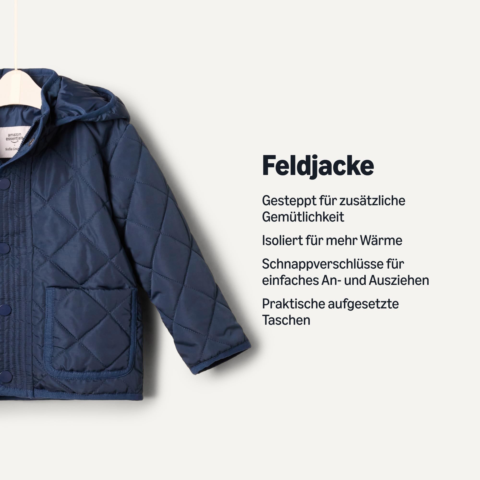 Amazon Essentials Unisex Mittelschwere Feldjacke mit Kapuze
