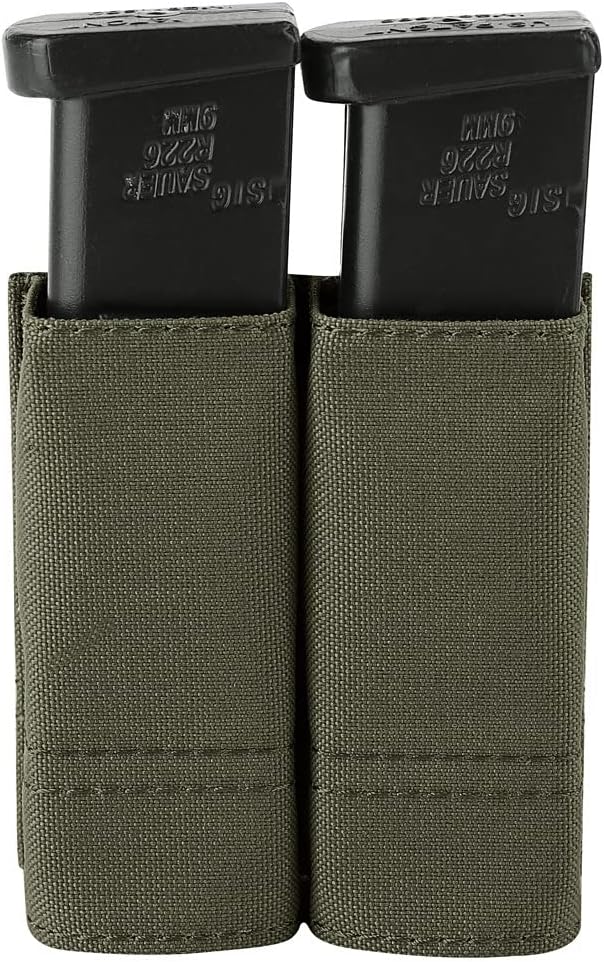 KRYDEX Single/Double Pistol Mag Pouch, Nylon Magazine Pouch 9mm with Quick Release Magazine Pouch Insert
