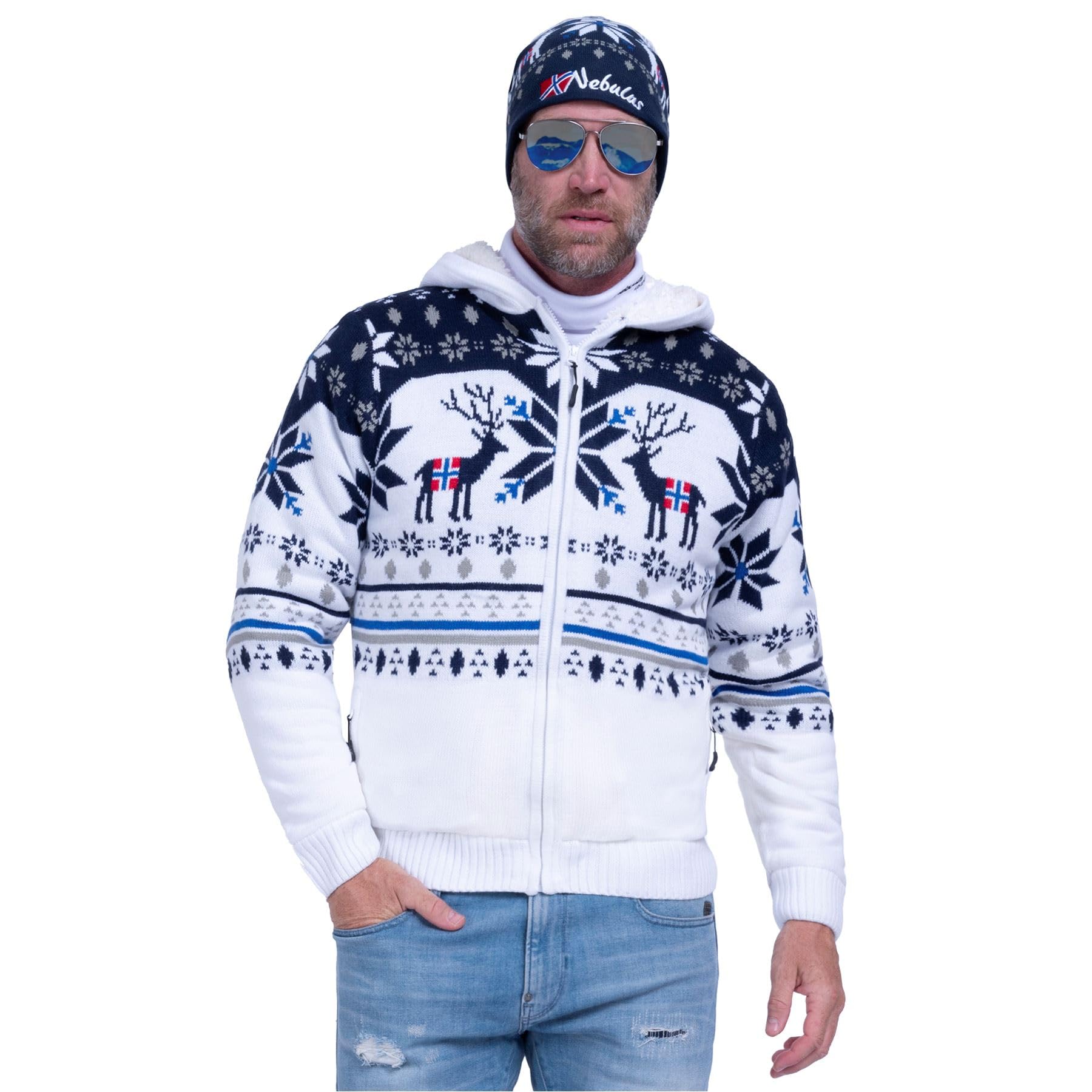 Nebulus Herren Jacke NORON, mit Kapuze, schicker Pullover im Norweger-Style
