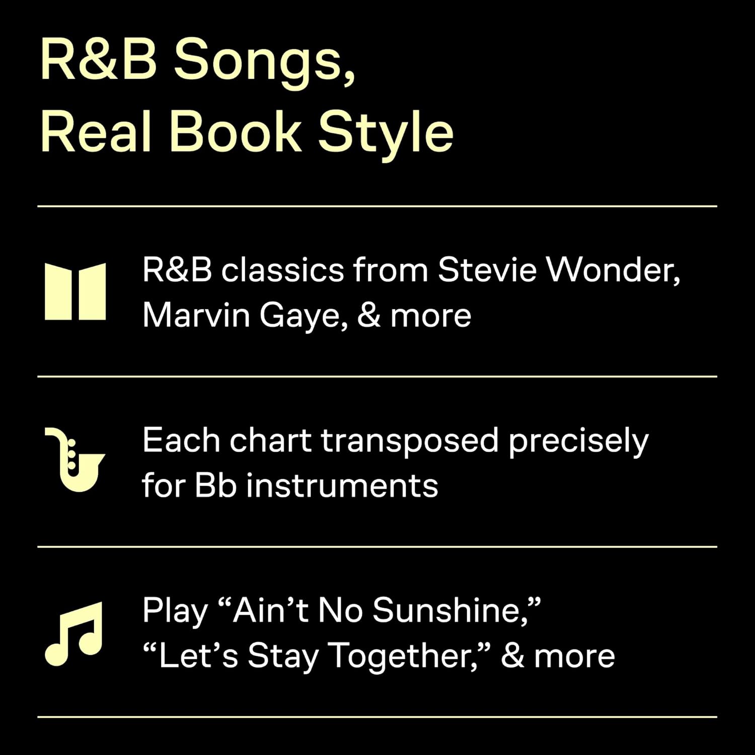 The Real R&B Book B-Flat Instruments Sheet Music Collection | Jazz and Soul Fake Book for Trumpet, Clarinet, Tenor Saxophone | 265 Classic Rhythm and Blues Hits with Lyrics | Spiral Bound Songbook      Paperback – November 1, 2018