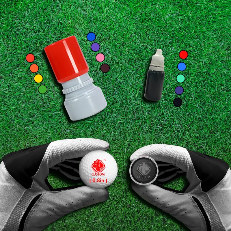 HDSD Custom Golf Ball Markers - Personalized Long Lasting, Includes Ink Bottle - 0.6in, 0.8in - Stand Out on The Course with Unique Markings - Golf Accessories Gift (Use Our Pattern)