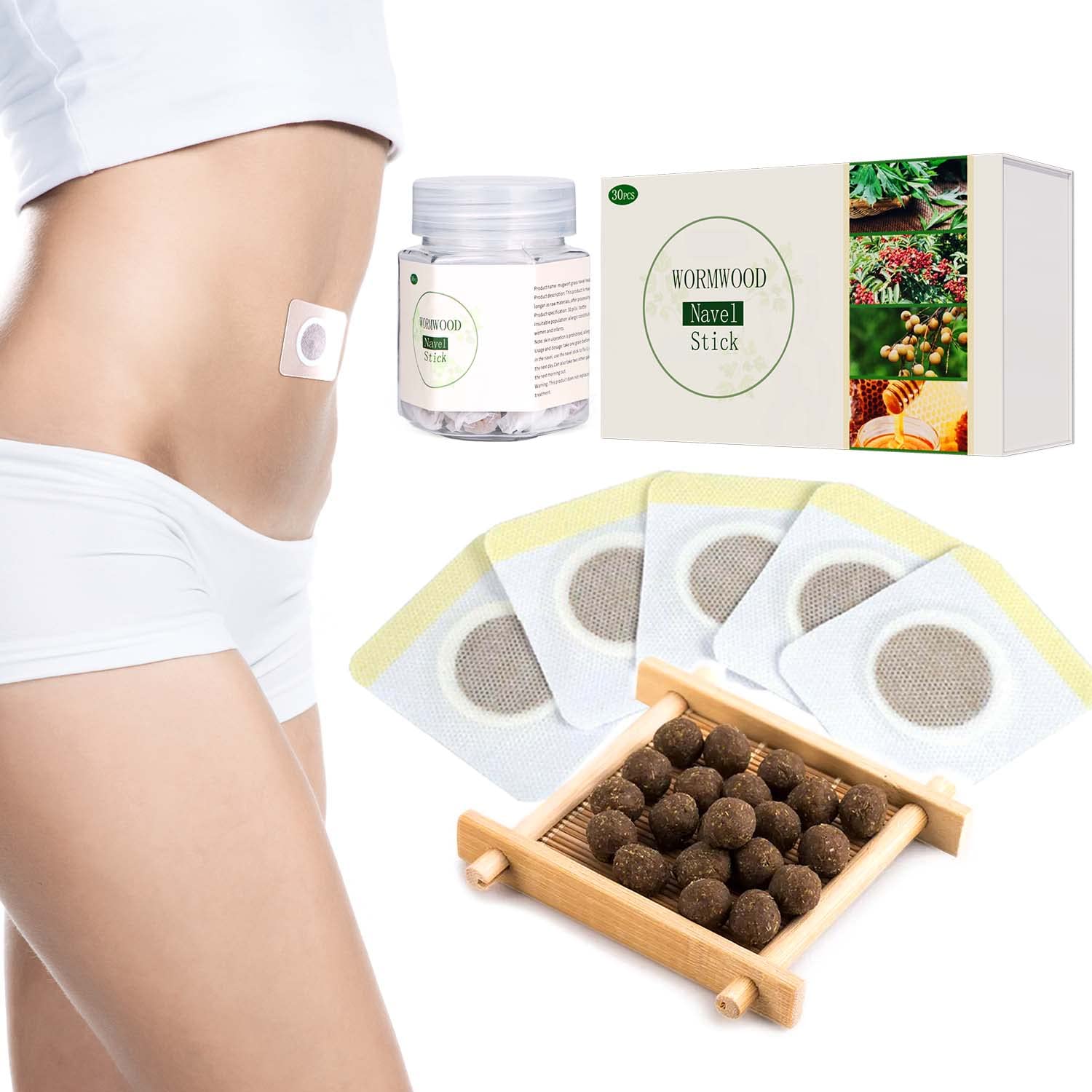 Photo 1 of 2 PACK**MDalong Belly Button Patch, All Natural & Premium Ingredients Herbal Abdomen Waist Path, Moxa Hot Moxibustion Mugwort Navel Sticker 30pcs