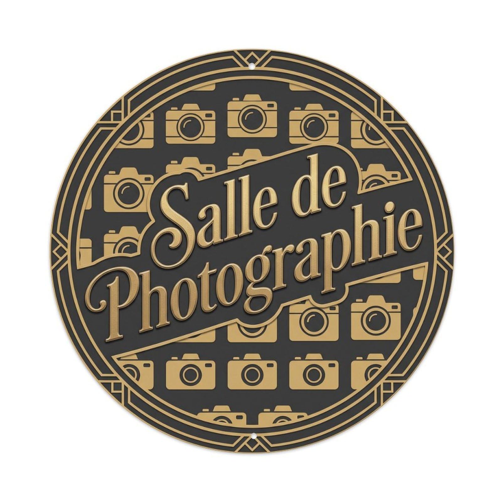 Vintage Salle De Photographie Text Camera Metal Tin Sign