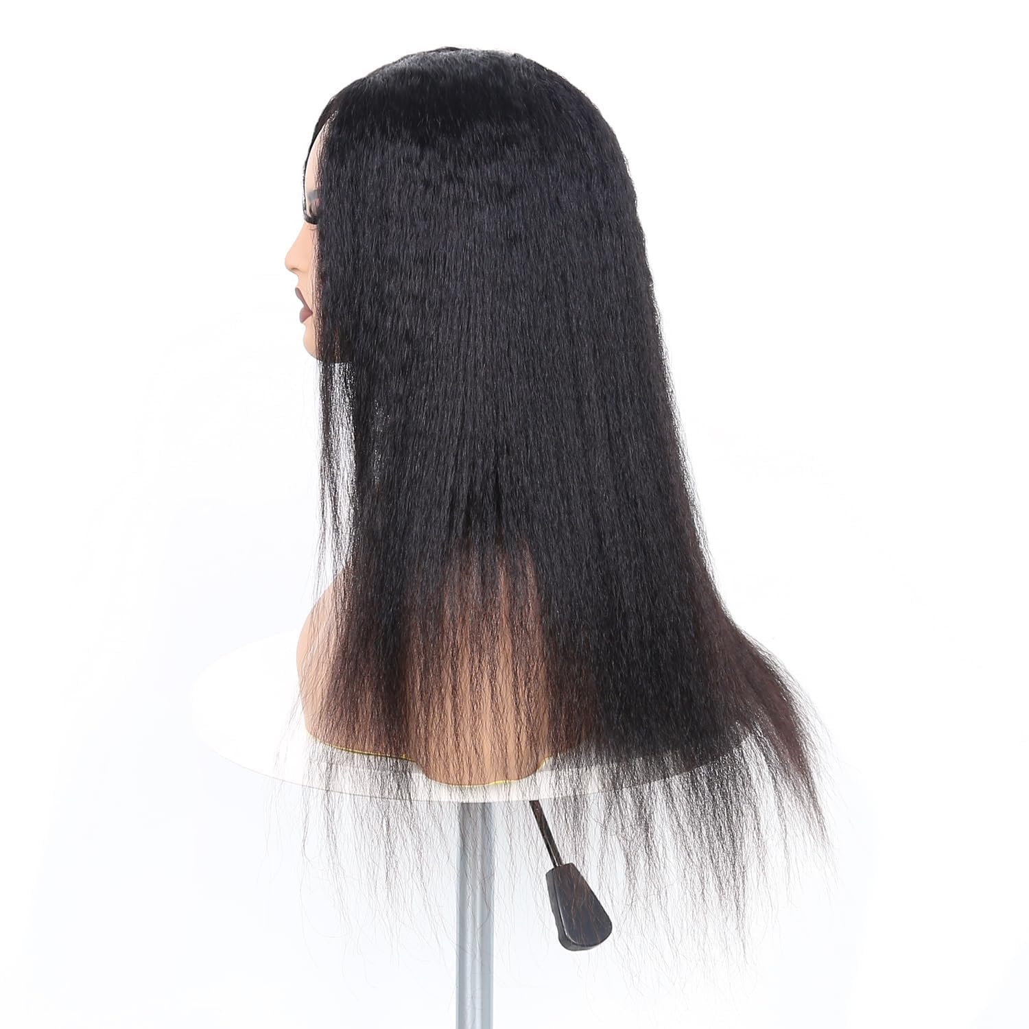 Perücke aus menschlichem Yaki-Haar, gerade, menschliches Haar, für Damen, 180 % Dichte, Perücke für Damen, natürlich, brasilianisch, klebstofffrei, Kinky Straight, menschliches Haar, natürliches