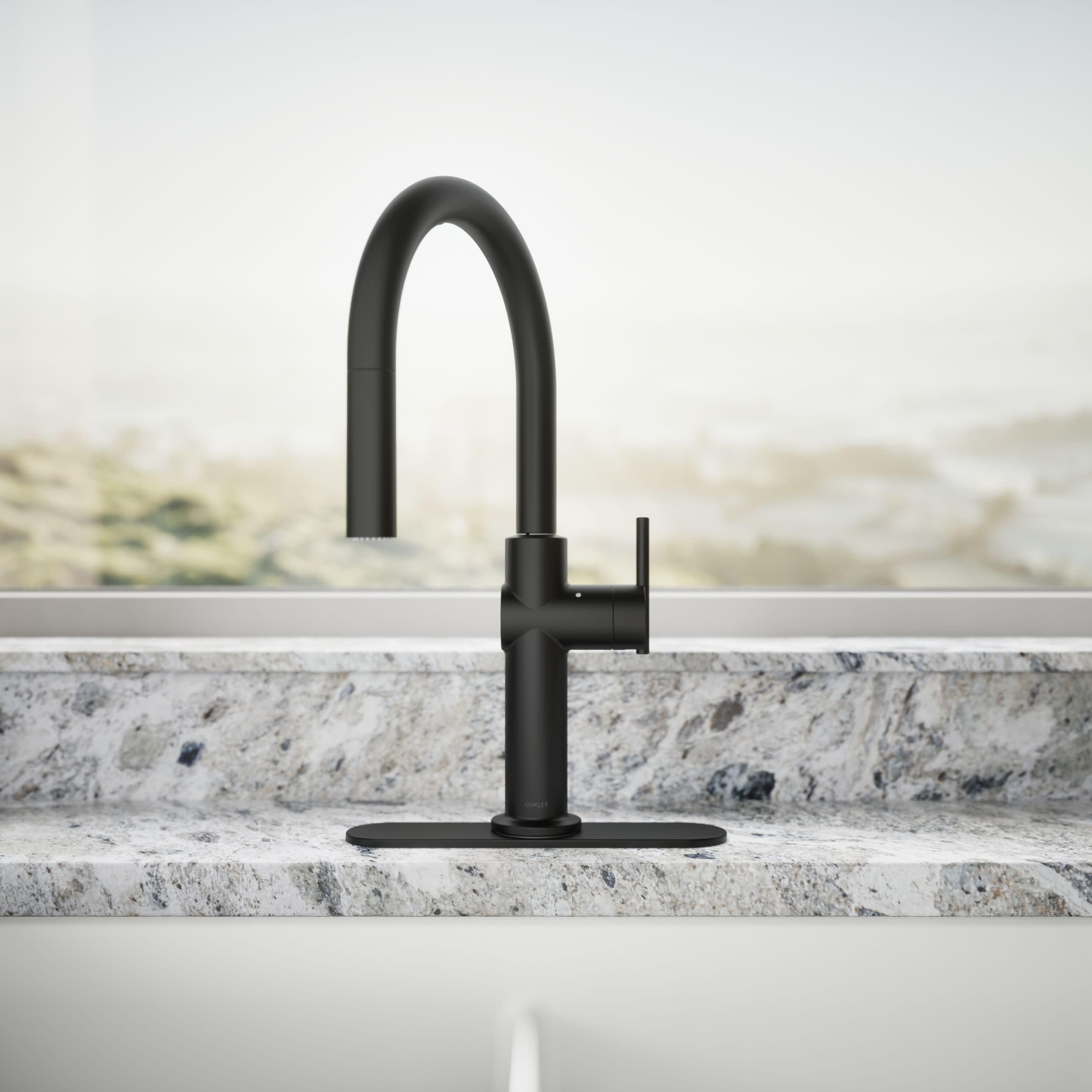 KOHLER 22974-BL Crue Touchless Kitchen Faucet with Pull Down