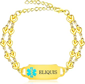 Women s Medical Alert Bracelet, Double Layer Adjustable Health Safety ID Gold Plated Stainless Steel Medical Emergency Bracelets Waterproof for Women YA5200